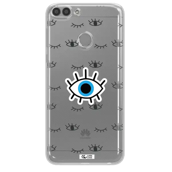 A Blue Eye With Black Eyeballs And Eyelashes Huawei P Smart 2017 Clear Tpu Case
