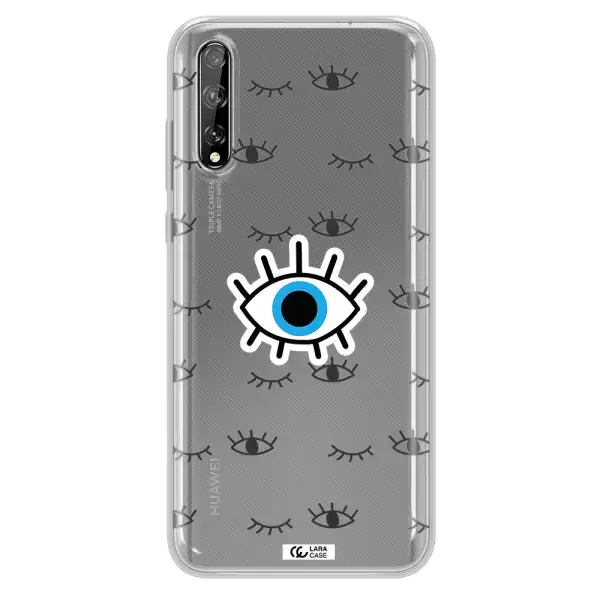 A Blue Eye With Black Eyeballs And Eyelashes Huawei P Smart S Clear Tpu Case