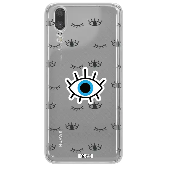 A Blue Eye With Black Eyeballs And Eyelashes Huawei P20 Clear Tpu Case