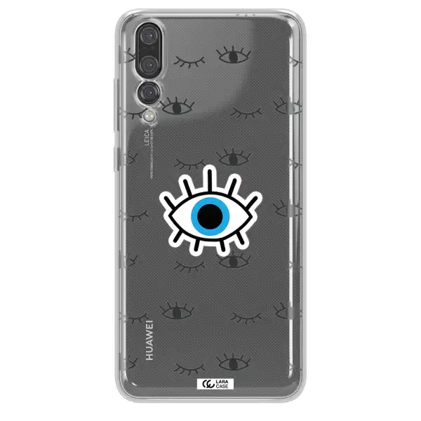 A Blue Eye With Black Eyeballs And Eyelashes Huawei P20 Pro Clear Tpu Case