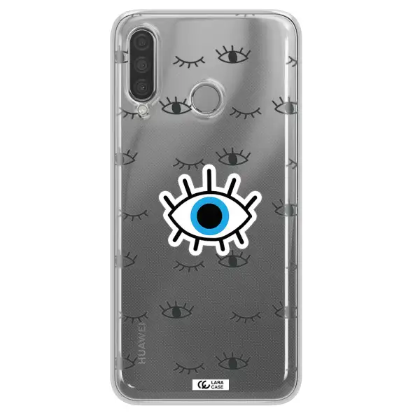 A Blue Eye With Black Eyeballs And Eyelashes Huawei P30 Lite Clear Tpu Case