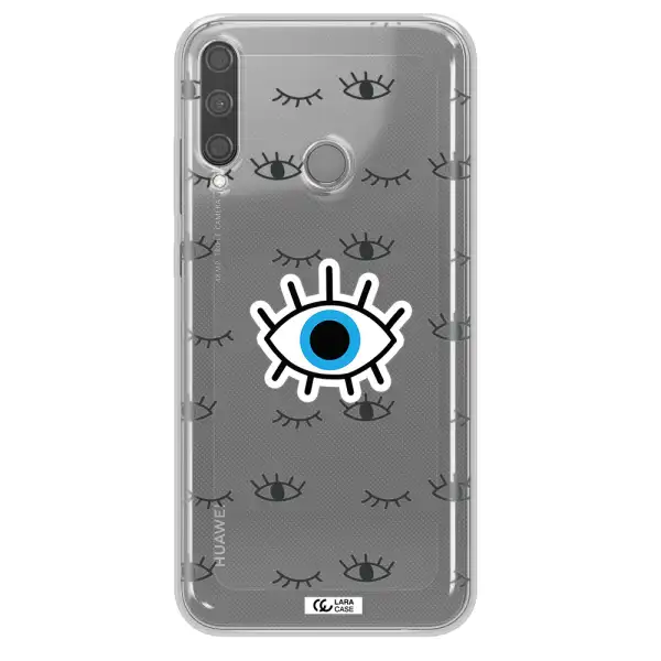 A Blue Eye With Black Eyeballs And Eyelashes Huawei P40 Lite E Clear Tpu Case