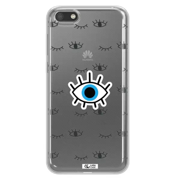 A Blue Eye With Black Eyeballs And Eyelashes Huawei Y5 2018 Clear Tpu Case
