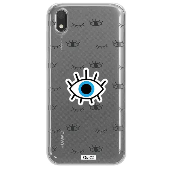 A Blue Eye With Black Eyeballs And Eyelashes Huawei Y5 2019 Clear Tpu Case