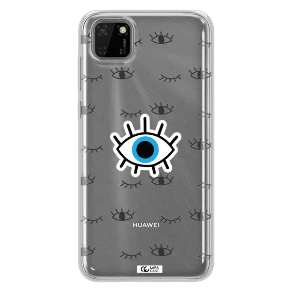 A Blue Eye With Black Eyeballs And Eyelashes Huawei Y5P Clear Tpu Case