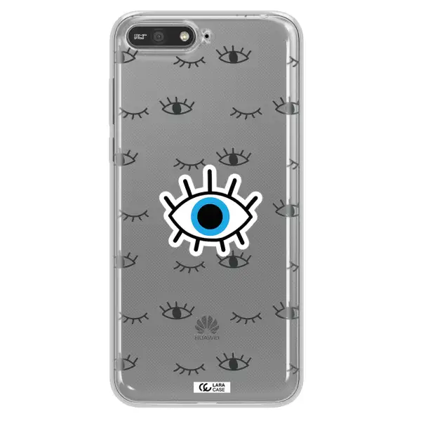 A Blue Eye With Black Eyeballs And Eyelashes Huawei Y6 2018 Clear Tpu Case