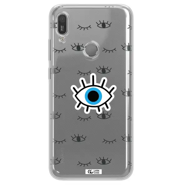 A Blue Eye With Black Eyeballs And Eyelashes Huawei Y6 2019 Clear Tpu Case