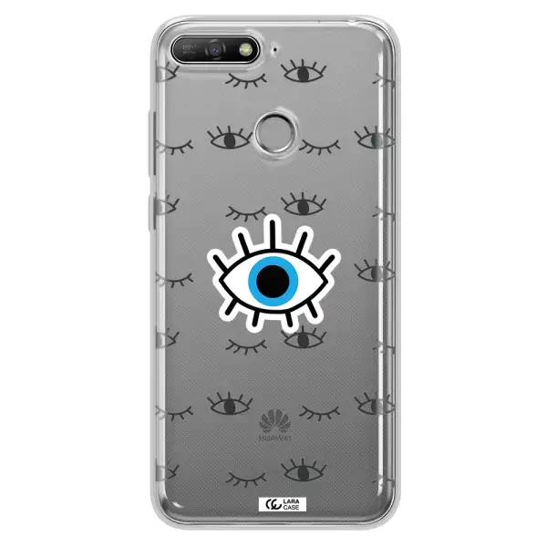 A Blue Eye With Black Eyeballs And Eyelashes Huawei Y6 Prime 2018 Clear Tpu Case