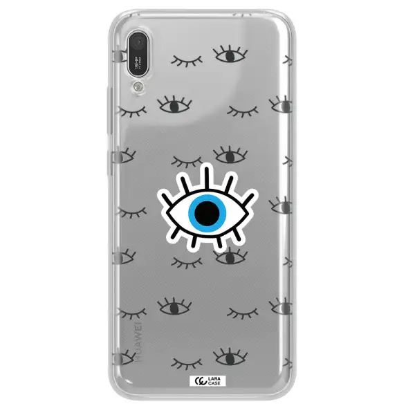 A Blue Eye With Black Eyeballs And Eyelashes Huawei Y6 Pro 2019 Clear Tpu Case