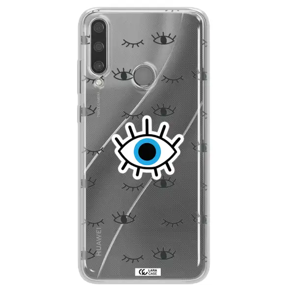 A Blue Eye With Black Eyeballs And Eyelashes Huawei Y6P Clear Tpu Case