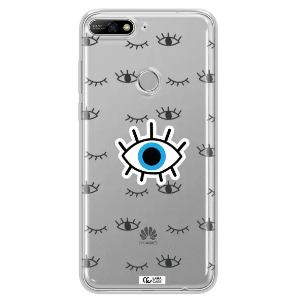 A Blue Eye With Black Eyeballs And Eyelashes Huawei Y7 2018 Clear Tpu Case
