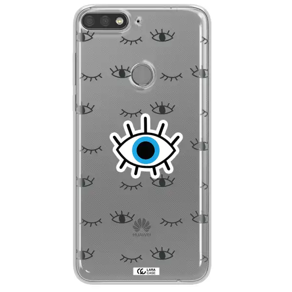 A Blue Eye With Black Eyeballs And Eyelashes Huawei Y7 Prime 2018 Clear Tpu Case