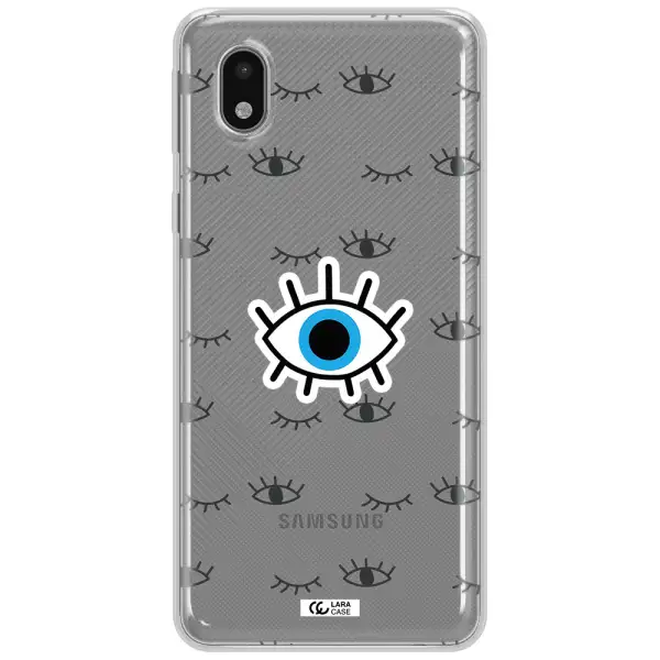 A Blue Eye With Black Eyeballs And Eyelashes Samsung A01 Core Clear Tpu Case