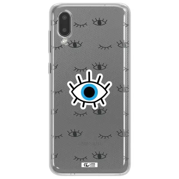 A Blue Eye With Black Eyeballs And Eyelashes Samsung A02 Clear Tpu Case