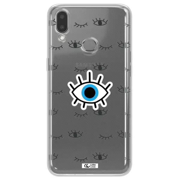 A Blue Eye With Black Eyeballs And Eyelashes Samsung A10S Clear Tpu Case