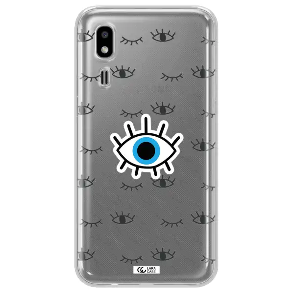 A Blue Eye With Black Eyeballs And Eyelashes Samsung A2 Core Clear Tpu Case
