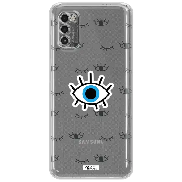 A Blue Eye With Black Eyeballs And Eyelashes Samsung A41 Clear Tpu Case