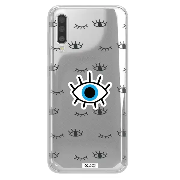 A Blue Eye With Black Eyeballs And Eyelashes Samsung A50S Clear Tpu Case