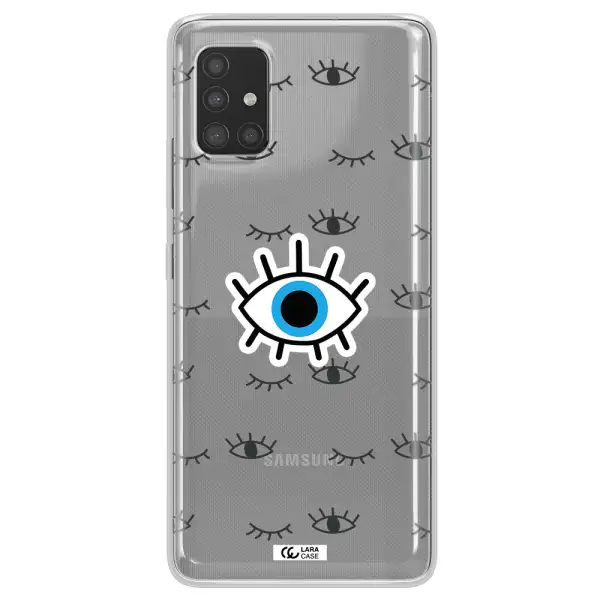A Blue Eye With Black Eyeballs And Eyelashes Samsung A51 Clear Tpu Case