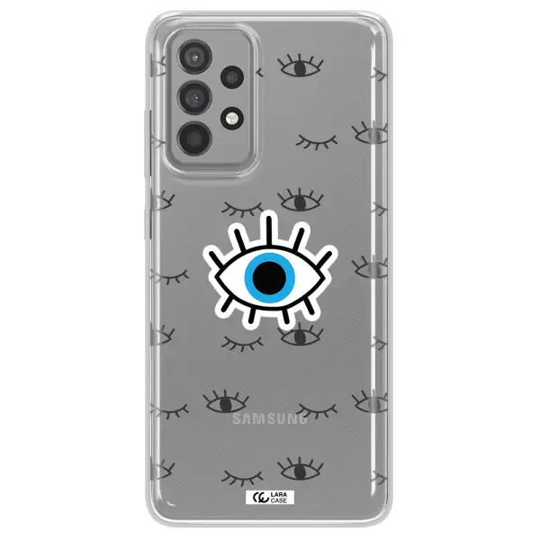 A Blue Eye With Black Eyeballs And Eyelashes Samsung A52 Clear Tpu Case