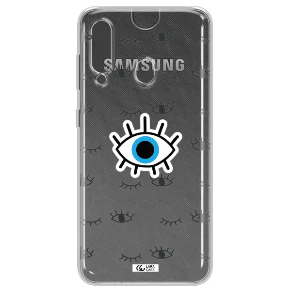 A Blue Eye With Black Eyeballs And Eyelashes Samsung A60 Clear Tpu Case