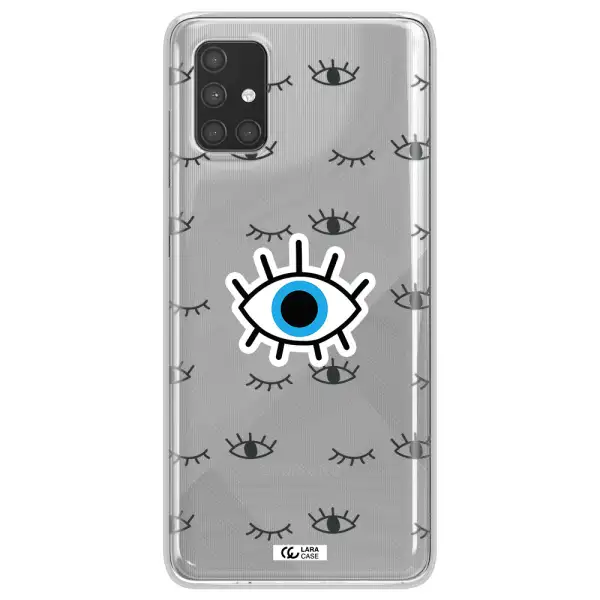 A Blue Eye With Black Eyeballs And Eyelashes Samsung A71 Clear Tpu Case