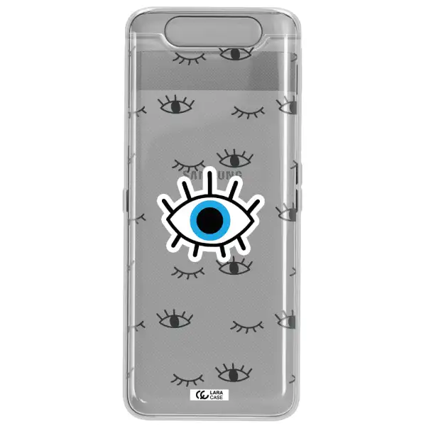 A Blue Eye With Black Eyeballs And Eyelashes Samsung A80 Clear Tpu Case