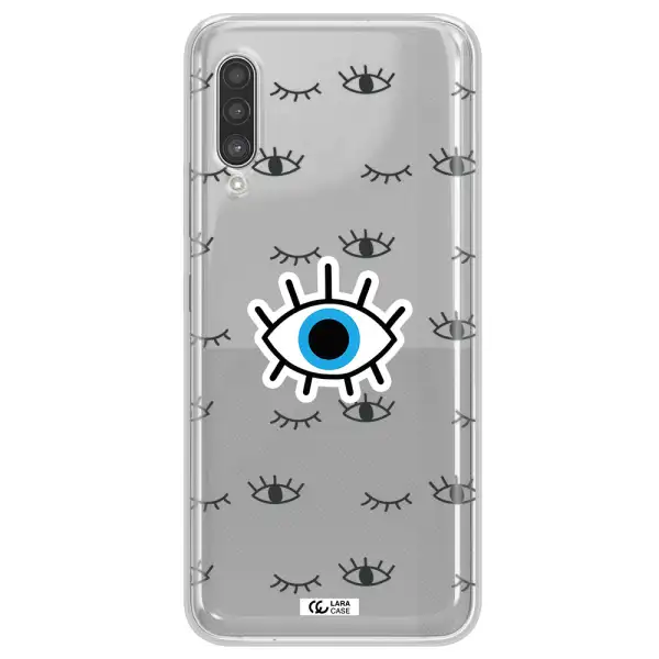 A Blue Eye With Black Eyeballs And Eyelashes Samsung A90 Clear Tpu Case