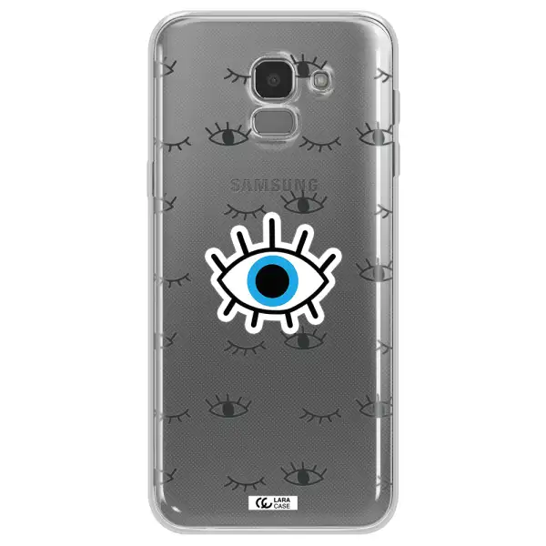 A Blue Eye With Black Eyeballs And Eyelashes Samsung J6 Clear Tpu Case