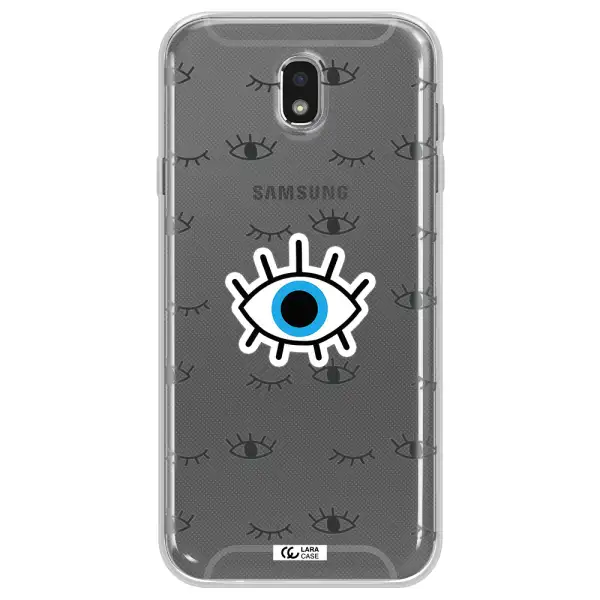 A Blue Eye With Black Eyeballs And Eyelashes Samsung J7 Pro Clear Tpu Case