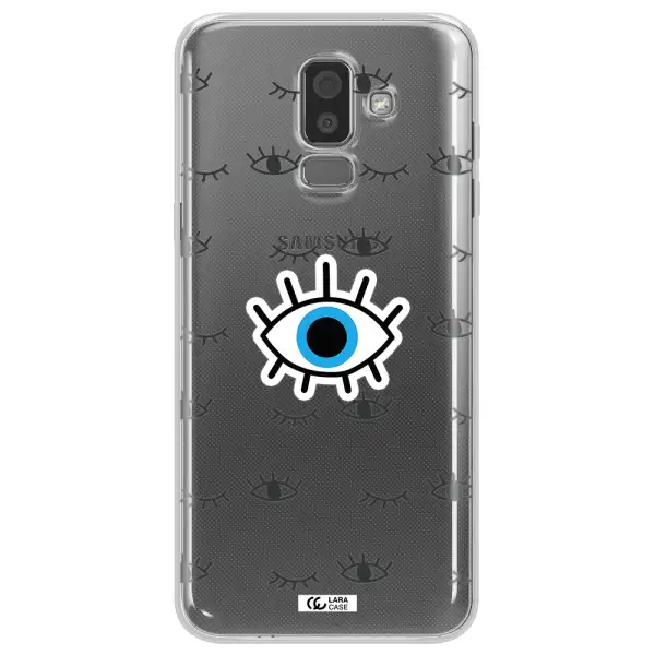 A Blue Eye With Black Eyeballs And Eyelashes Samsung J8 Clear Tpu Case