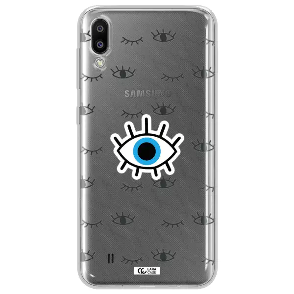 A Blue Eye With Black Eyeballs And Eyelashes Samsung M10 Clear Tpu Case