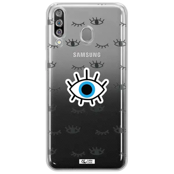 A Blue Eye With Black Eyeballs And Eyelashes Samsung M30 Clear Tpu Case