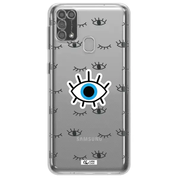A Blue Eye With Black Eyeballs And Eyelashes Samsung M31 Clear Tpu Case