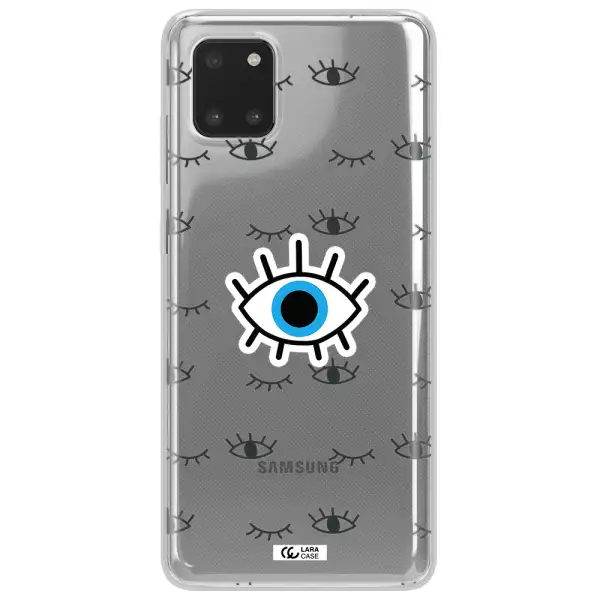 A Blue Eye With Black Eyeballs And Eyelashes Samsung Note 10 Lite Clear Tpu Case