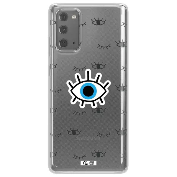 A Blue Eye With Black Eyeballs And Eyelashes Samsung Note 20 Clear Tpu Case
