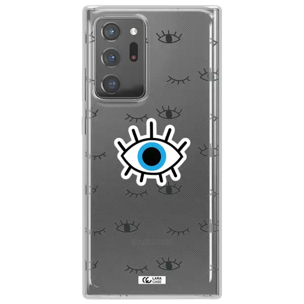 A Blue Eye With Black Eyeballs And Eyelashes Samsung Note 20 Ultra Clear Tpu Case