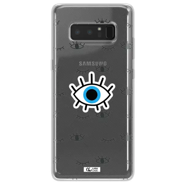 A Blue Eye With Black Eyeballs And Eyelashes Samsung Note 8 Clear Tpu Case