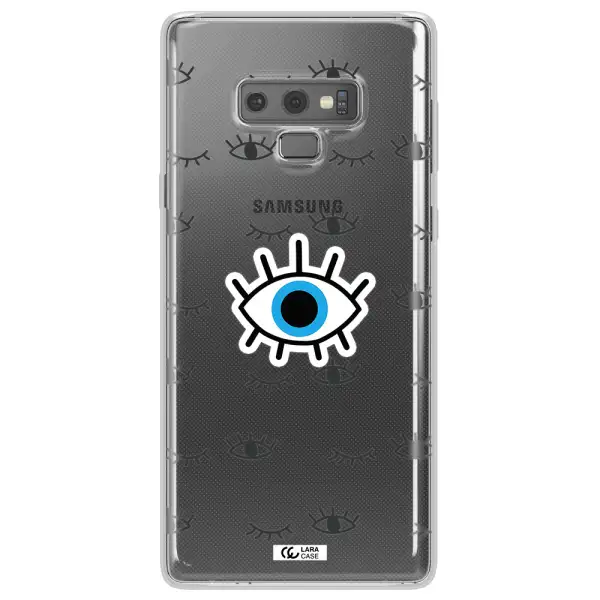 A Blue Eye With Black Eyeballs And Eyelashes Samsung Note 9 Clear Tpu Case