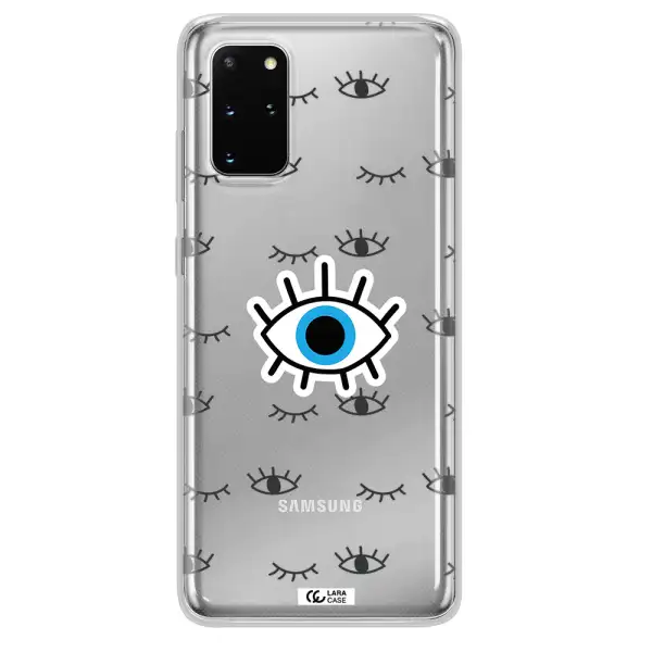 A Blue Eye With Black Eyeballs And Eyelashes Samsung S 20 Plus Clear Tpu Case