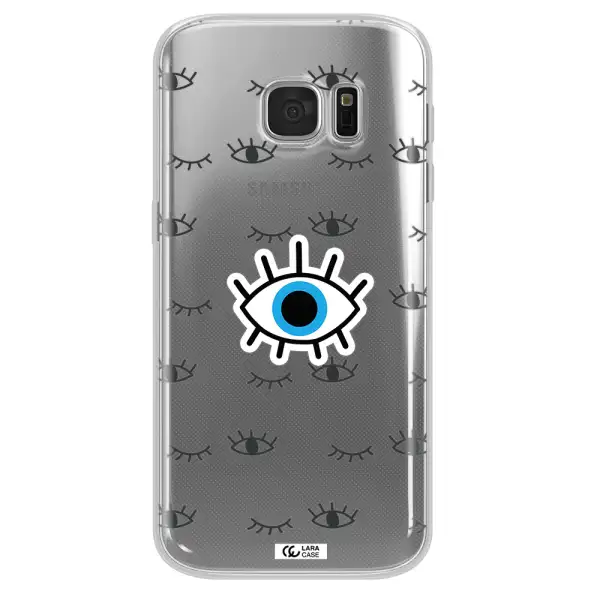 A Blue Eye With Black Eyeballs And Eyelashes Samsung S 7 Clear Tpu Case