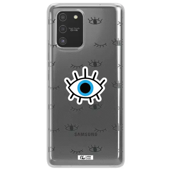 A Blue Eye With Black Eyeballs And Eyelashes Samsung S10 Lite Clear Tpu Case