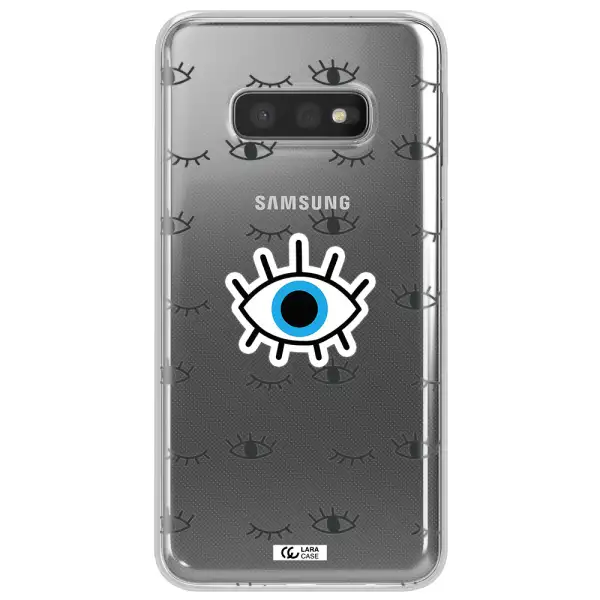 A Blue Eye With Black Eyeballs And Eyelashes Samsung S10E Clear Tpu Case