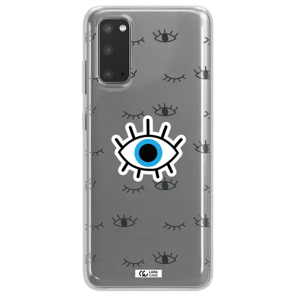 A Blue Eye With Black Eyeballs And Eyelashes Samsung S20 Clear Tpu Case