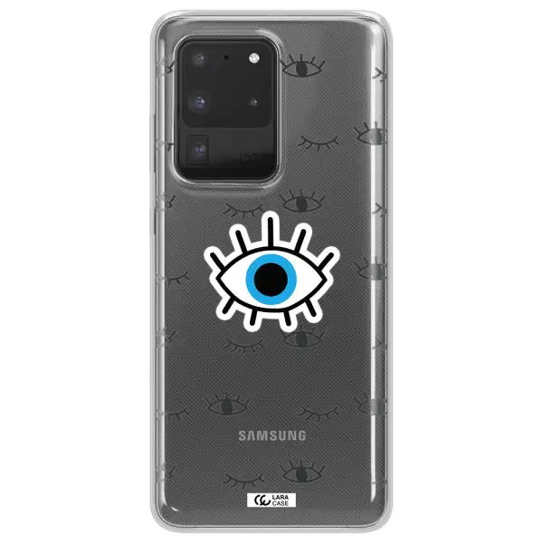 A Blue Eye With Black Eyeballs And Eyelashes Samsung S20 Ultra Clear Tpu Case