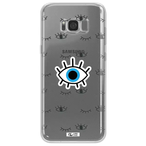 A Blue Eye With Black Eyeballs And Eyelashes Samsung S8 Clear Tpu Case