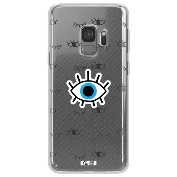 A Blue Eye With Black Eyeballs And Eyelashes Samsung S9 Clear Tpu Case