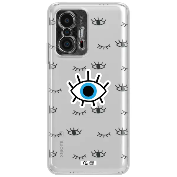 A Blue Eye With Black Eyeballs And Eyelashes Xiaomi 11T Clear Tpu Case