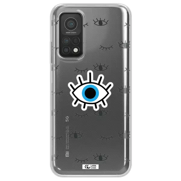 A Blue Eye With Black Eyeballs And Eyelashes Xiaomi Mi 10T Clear Tpu Case