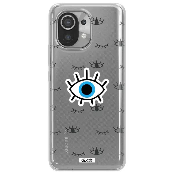 A Blue Eye With Black Eyeballs And Eyelashes Xiaomi Mi 11 Clear Tpu Case